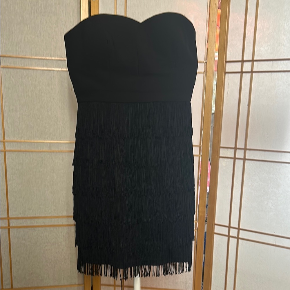 Soloiste Black Dress with Fringe